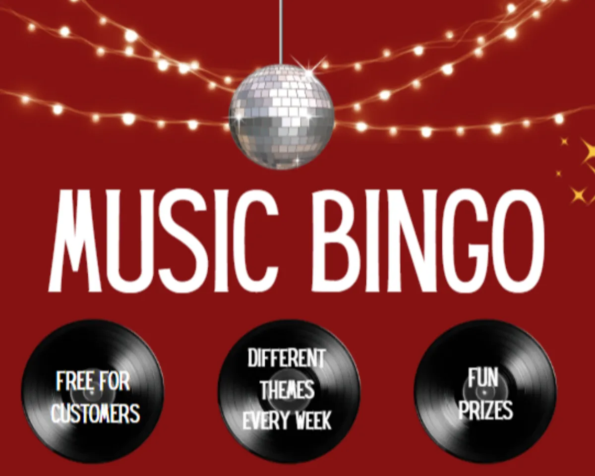 Music Bingo poster from Portello Lounge