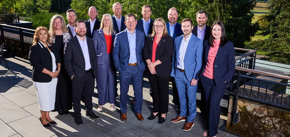The Kernutt Stokes team on an outdoor deck