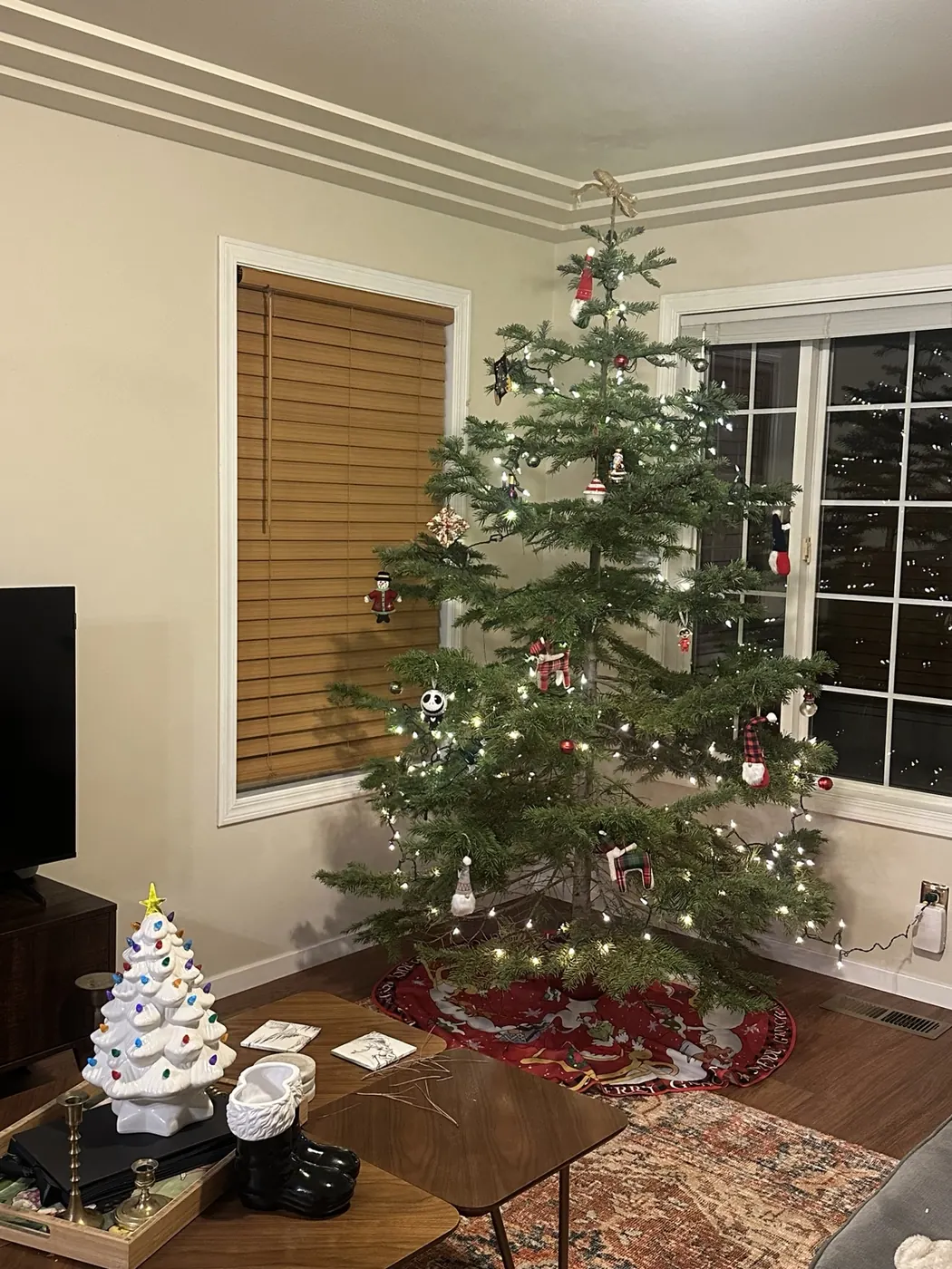 A decorated Christmas tree in a Bend home