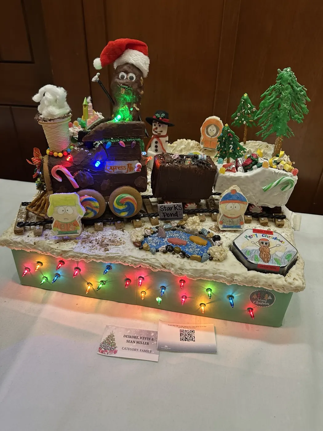 A gingerbread display in Bend at Christmas