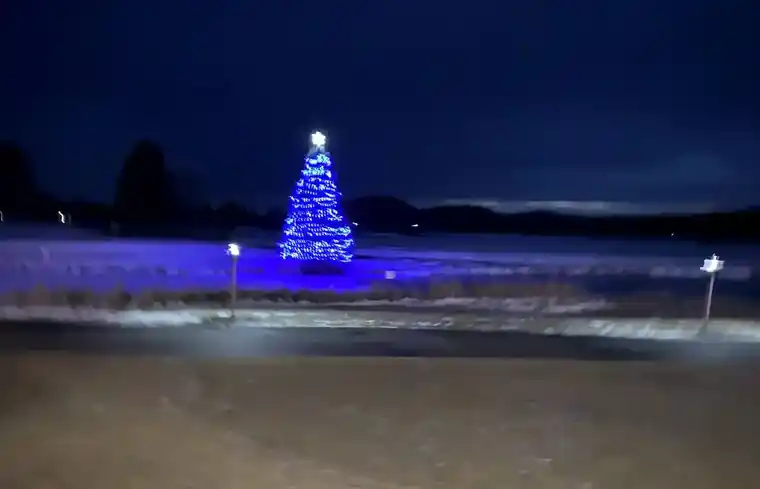 Christmas lights: Old Mill District, Bend