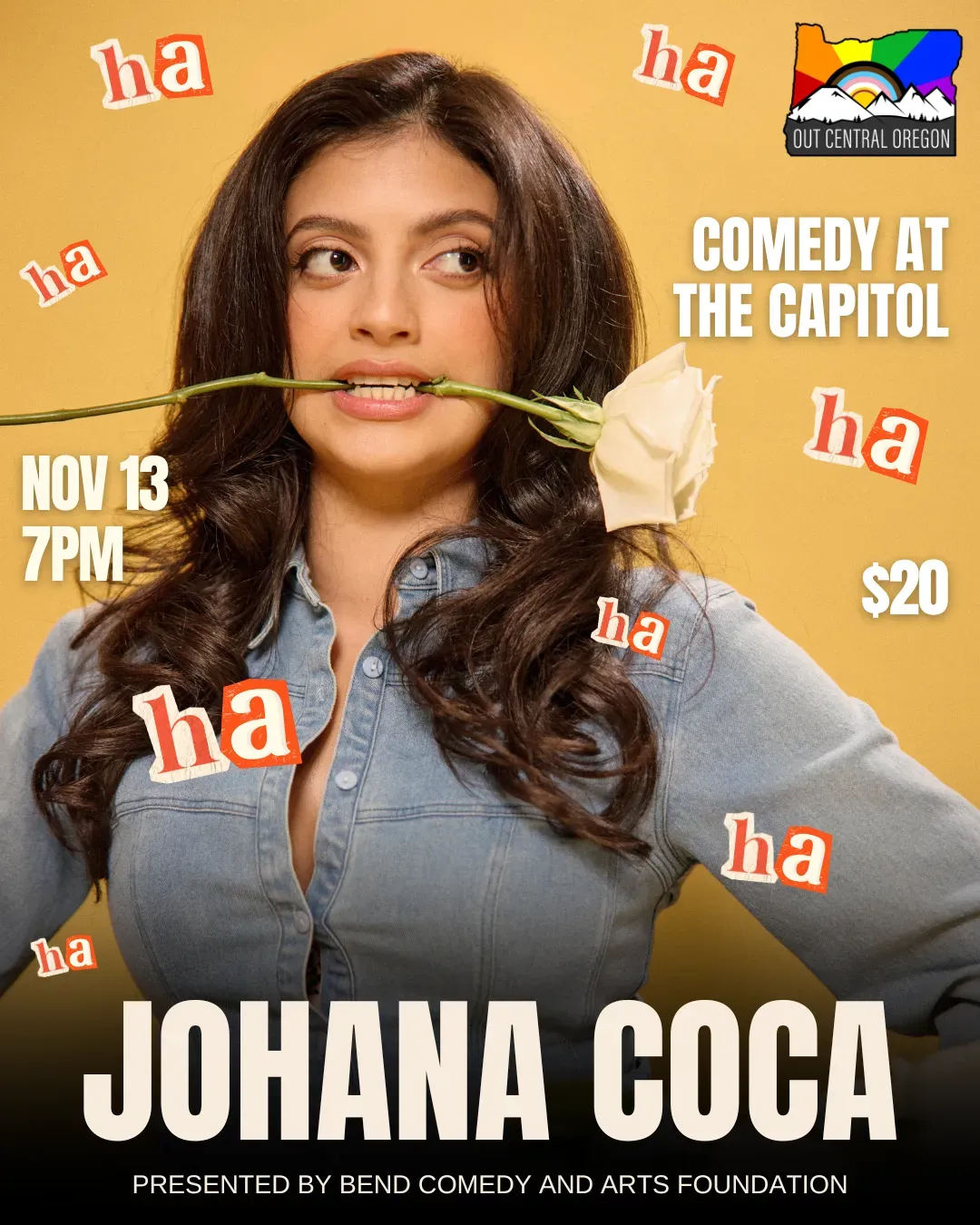 Comedy at The Capitol poster for Johana Coca