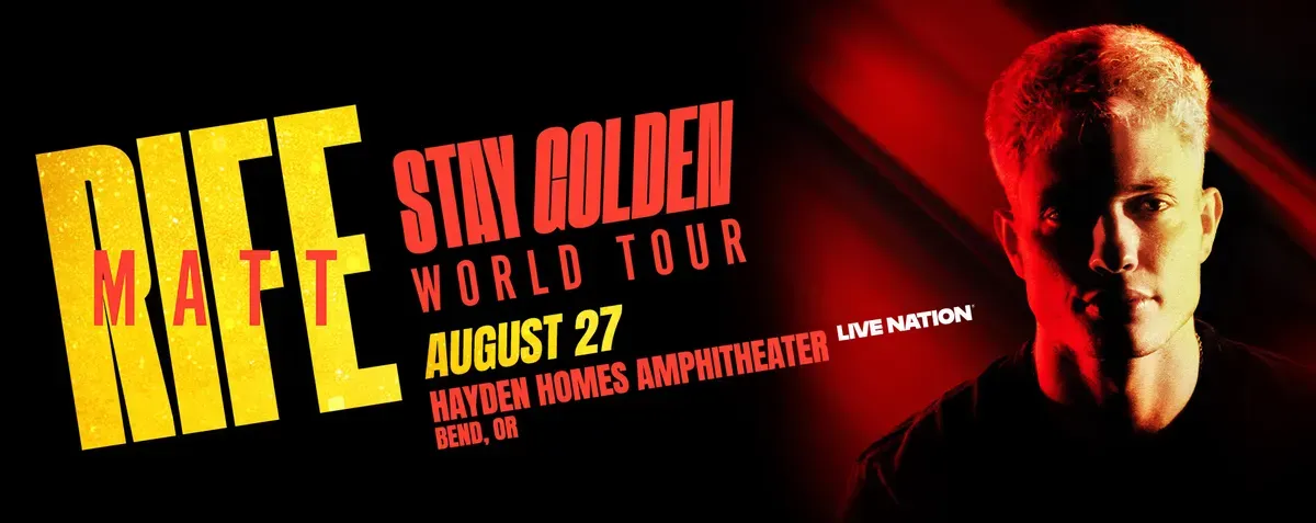 A Matt Rife tour banner for Hayden Homes Amphitheater