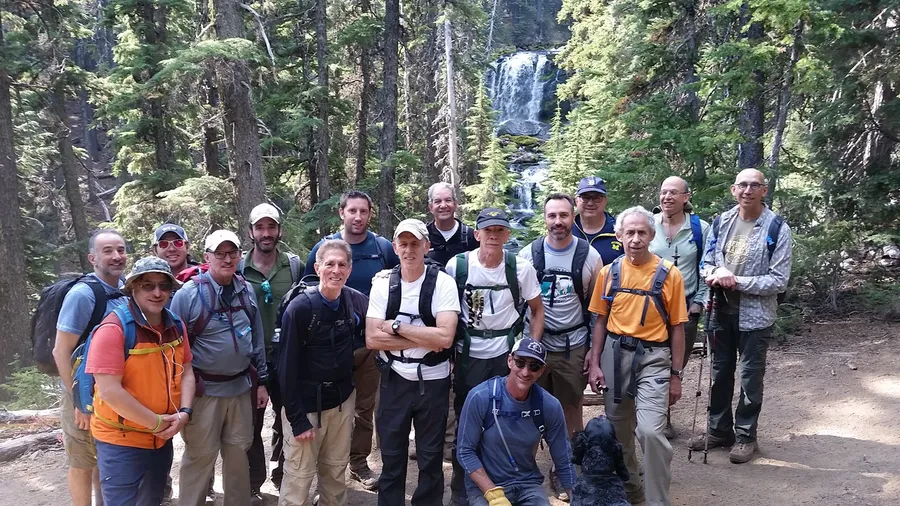 A team on a guided hike near Bend, Oregon