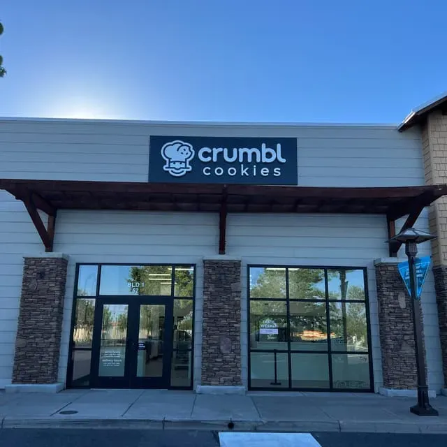 The front of the Crumbl cookie shop in Bend