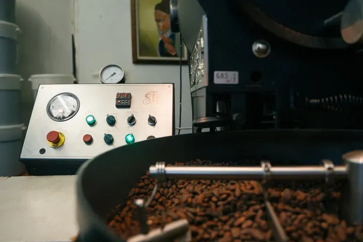 A cacao bean roaster at Seahorse Chocolate in Bend