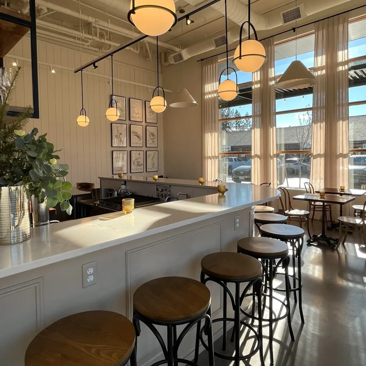 The bar and seating inside Viaggio Wine Merchant on Bend’s west side