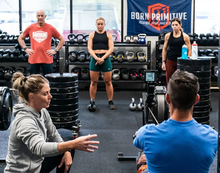 A coach talking to a class at Code 541 CrossFit