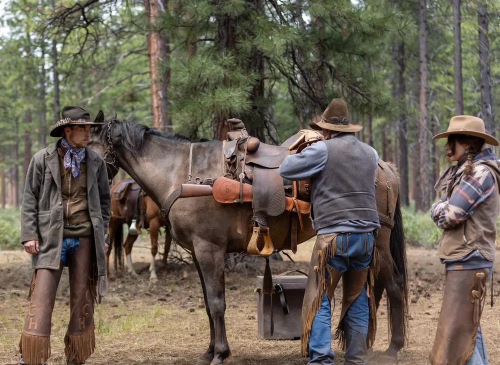 Packers loading mules for a Cascade wilderness trip