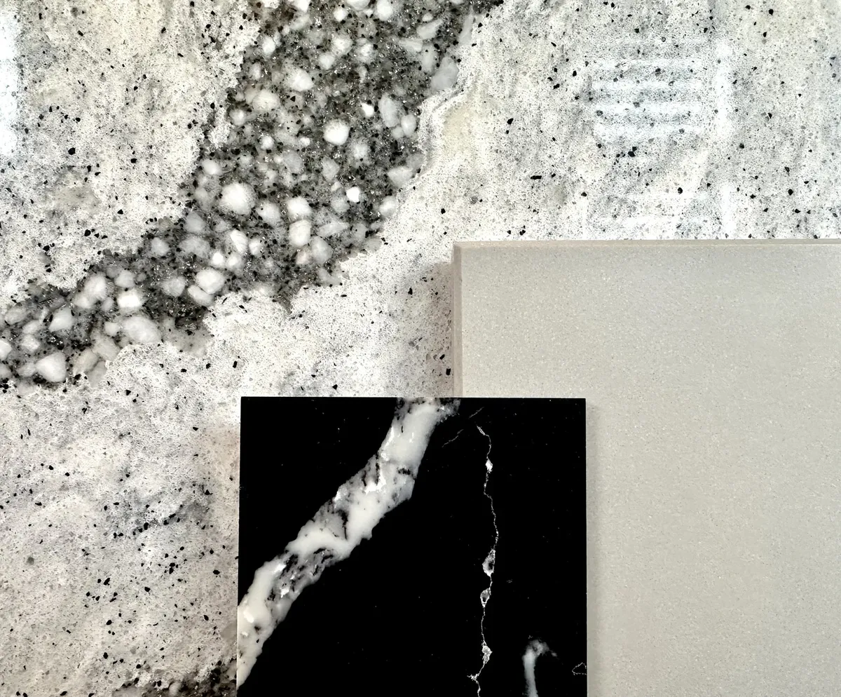 Granite, quartz and quartzite slab samples at Legacy Stoneworks