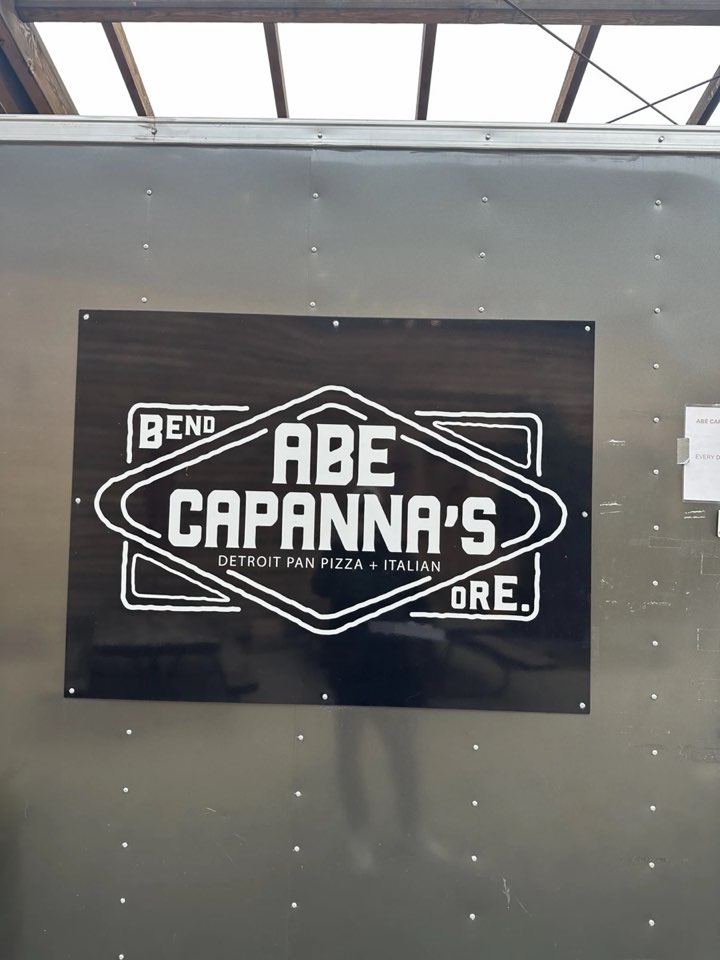 Abe Capanna's sign on the back of a Bend, Oregon food truck