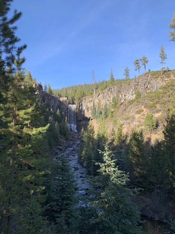 Tumalo Falls dropping into its canyon west of Bend