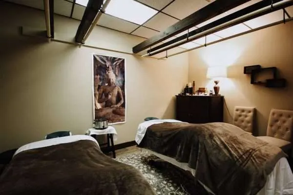 A treatment room at EarthTouch Therapeutic Massage