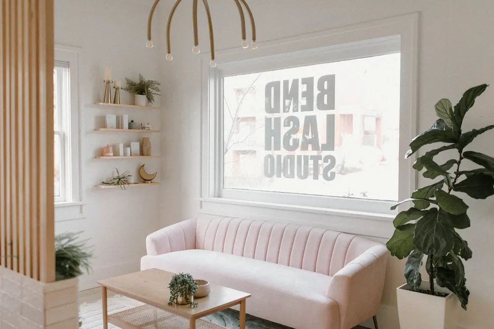 The bright waiting area at Roam Massage Therapy