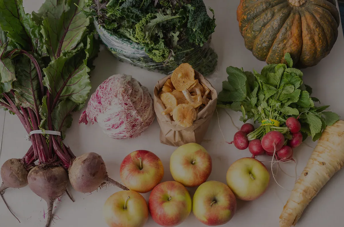 Fresh local beets, apples and squash from Agricultural Connections