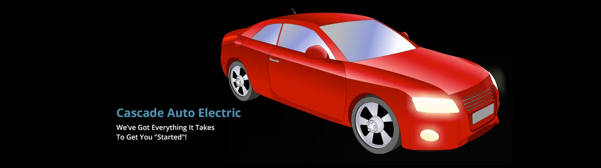 Cascade Auto Electric graphic of a red car