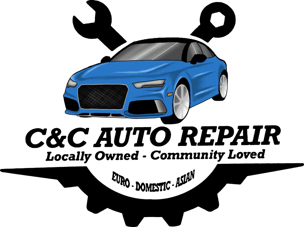 C&C Auto Repair logo with a blue car