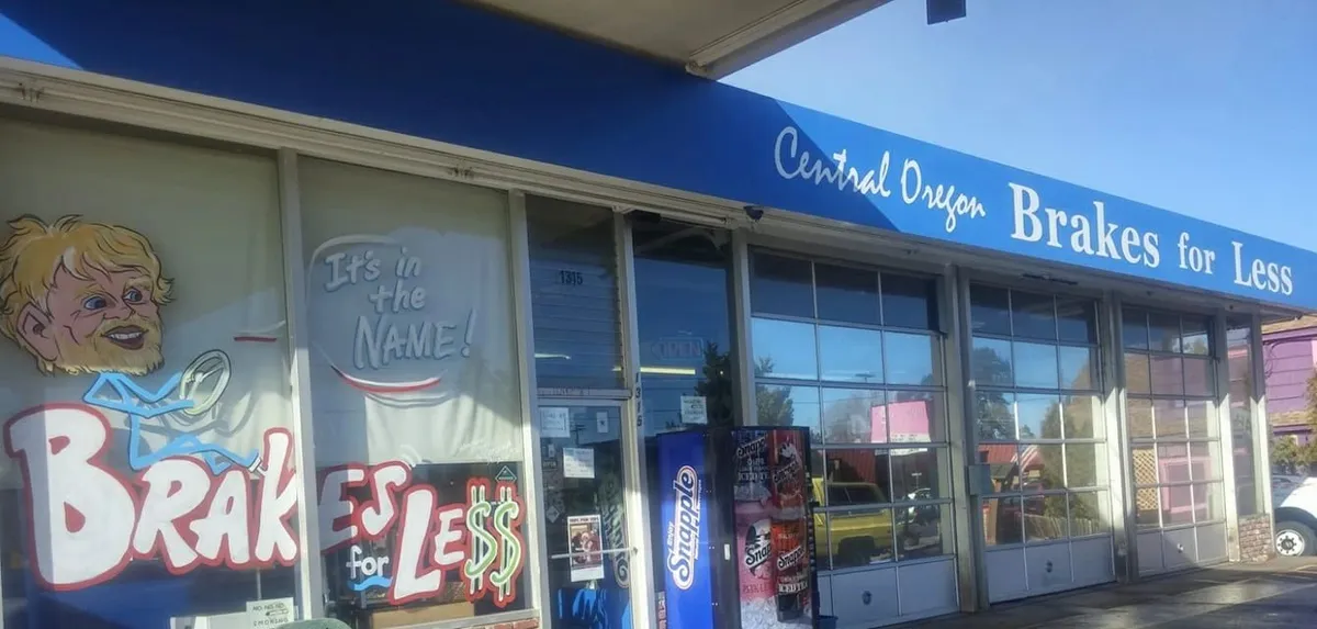 The Central Oregon Brakes for Less storefront on NE 3rd St