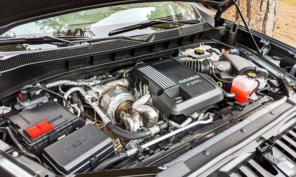 A diesel engine bay with a turbo at Performance Authority