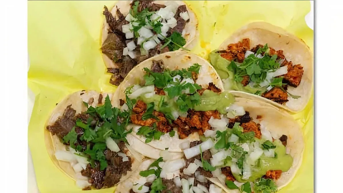 Street tacos with cilantro, onion and lime from Don Gabino’s