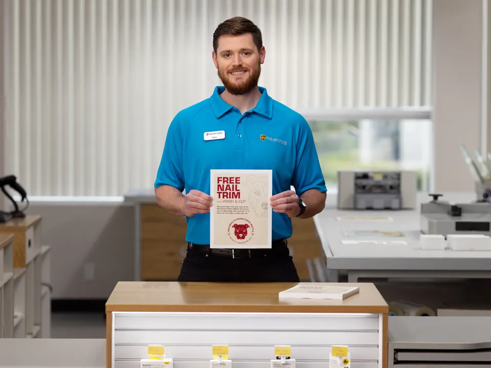Associate at a UPS Store counter