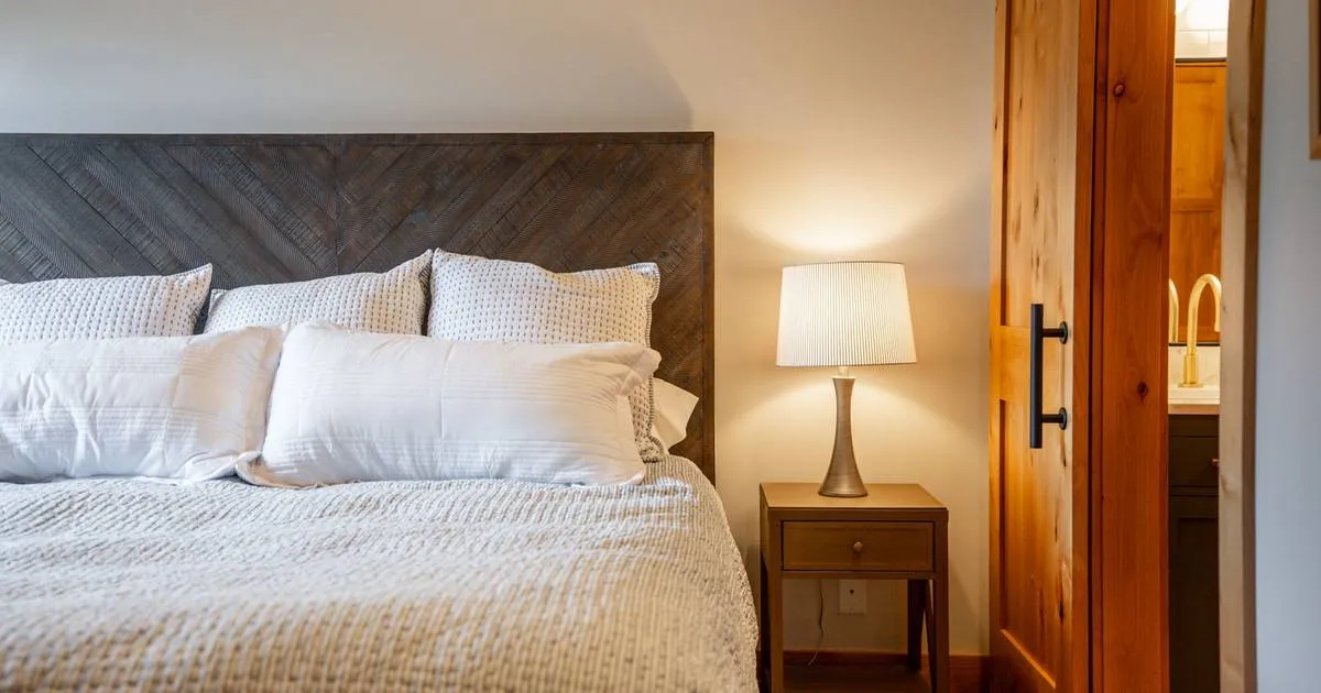 A cozy bedroom in a Black Butte Ranch vacation rental
