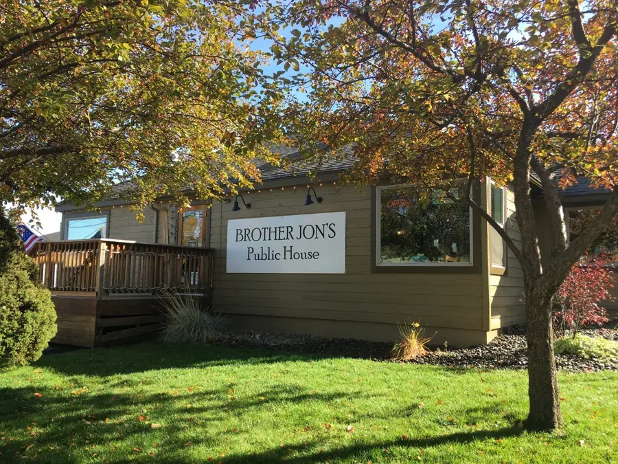 The front lawn and entrance of Brother Jon’s Public House on Galveston Avenue in Bend