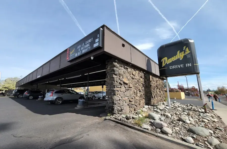 The drive-in canopy and sign at Dandy’s Drive-In on NE 3rd Street in Bend