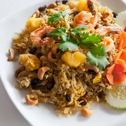 A Toomie’s pineapple fried rice with cashews